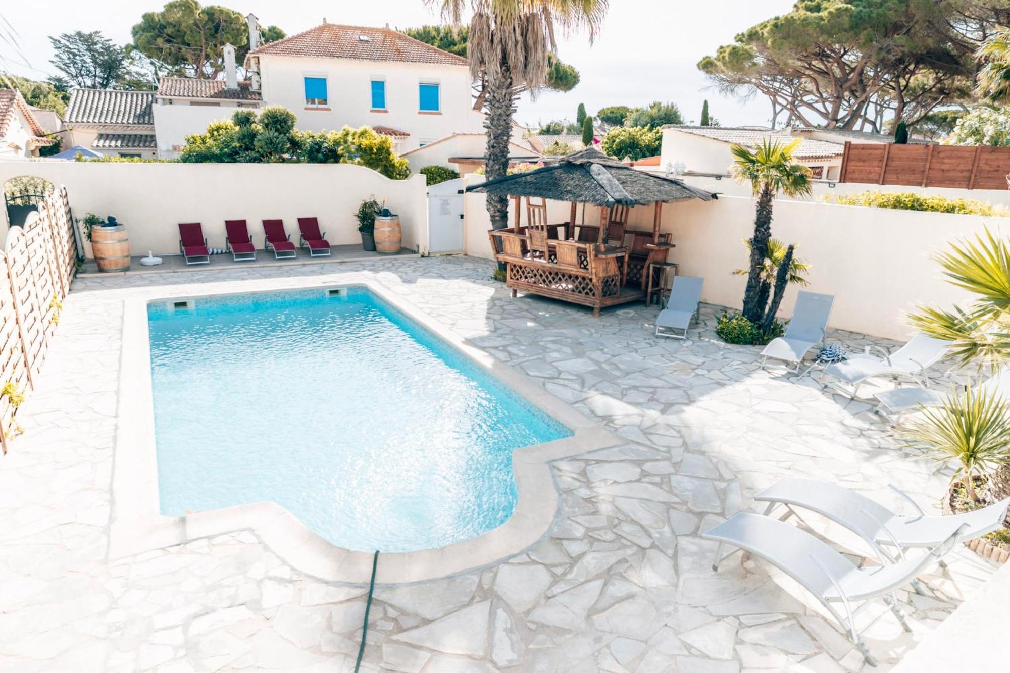 Reve D'Azur, 2 Chambres, Maison Julia En Bord De Mer A La Nartelle, Piscine Partagee, Parking & Terrasse Bbq, Wifi Et Draps Inclus Plage A Pied Sainte-Maxime Ngoại thất bức ảnh