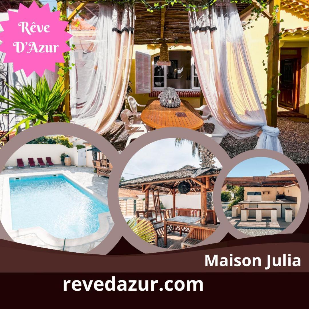 Reve D'Azur, 2 Chambres, Maison Julia En Bord De Mer A La Nartelle, Piscine Partagee, Parking & Terrasse Bbq, Wifi Et Draps Inclus Plage A Pied Sainte-Maxime Ngoại thất bức ảnh